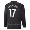 Camiseta de fútbol Manga Larga Manchester City De Bruyne 17 Segunda Equipación 2022-23 - Hombre